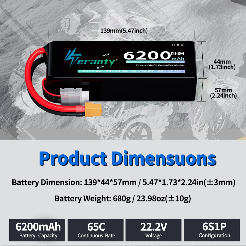 TERANTY 6S 6200mAh リポバッテリー 22. - Drone Battery 6S のレビューと価格