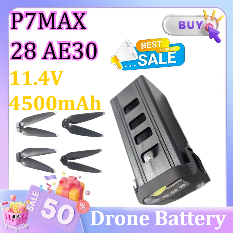 11.4V 4500mAh P7MAX 28 AE30 ドロ - Drone Battery Li-Ion のレビューと価格