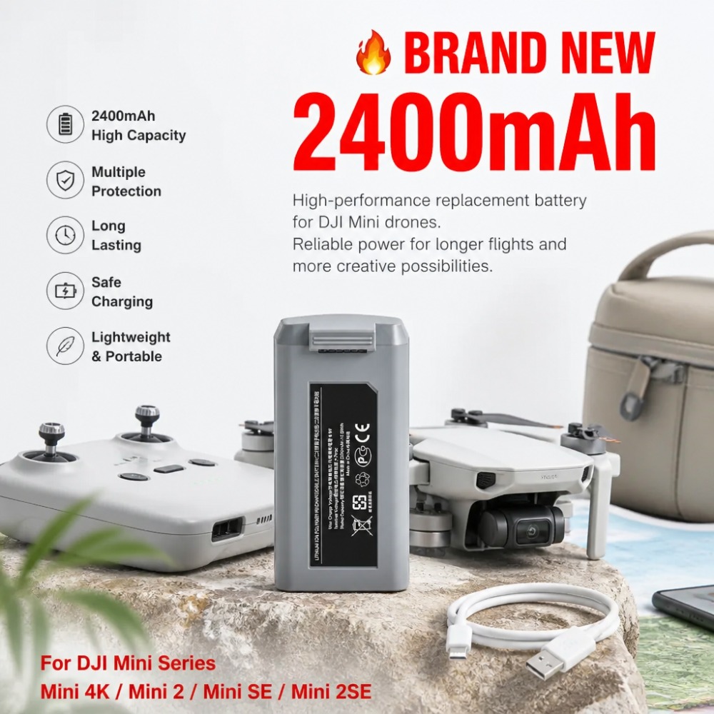 DJI Mini 4K/Mini 2/SE/2SE用2400 - Drone Battery Smart のレビューと価格