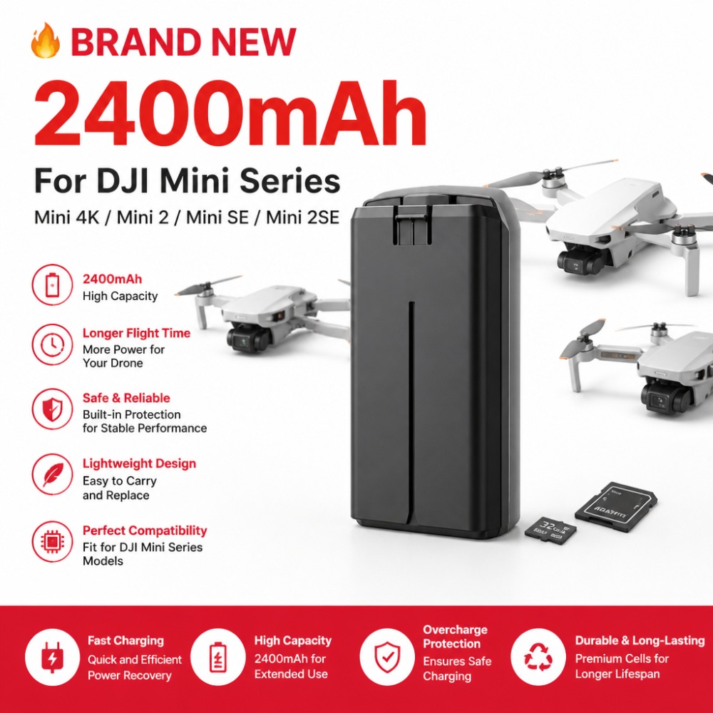 DJI Mini 4K/Mini 2/SE/2SE用2400 - Drone Battery Smart のレビューと価格